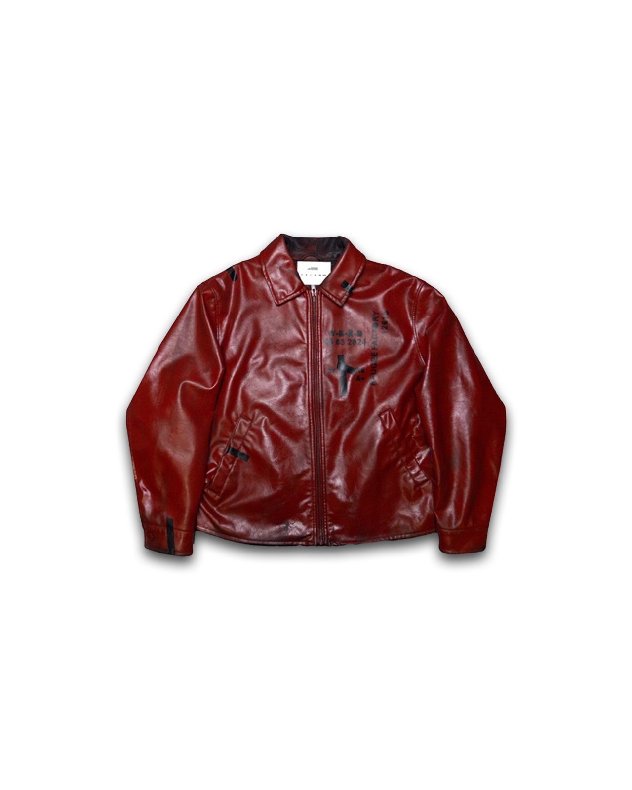 FACTORY CRCK LEATHER JACKET